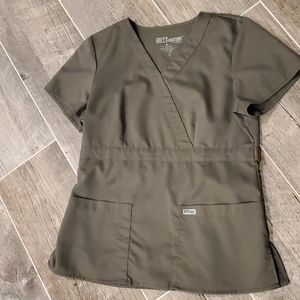 Great condition olive green scrub top.